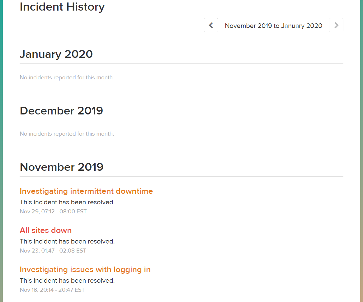 teachable performance incident history updated