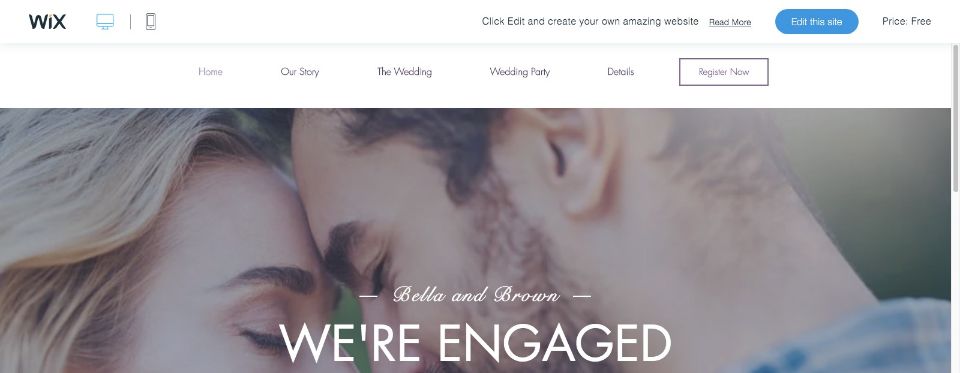 Engagement Site Website Template WIX